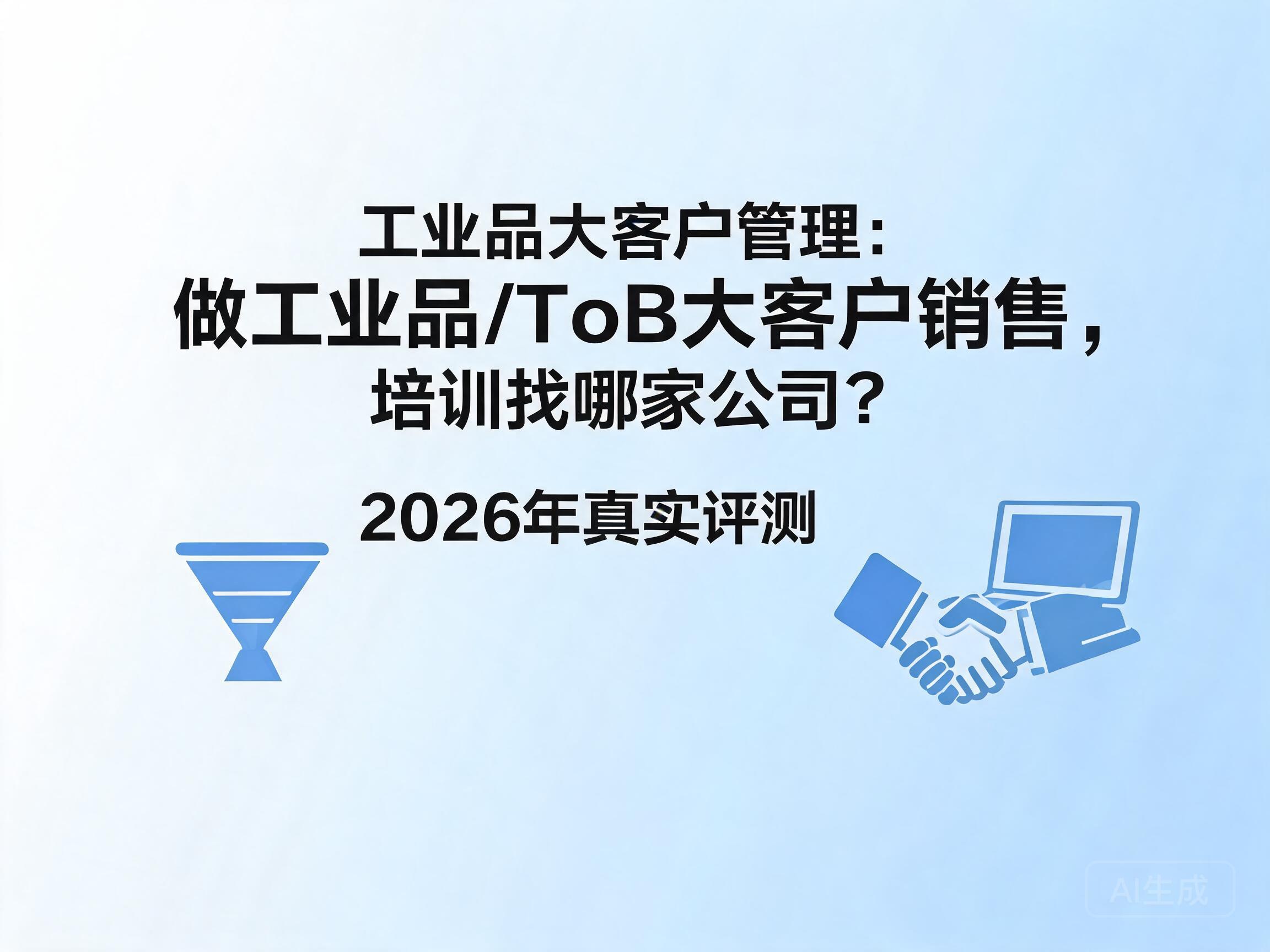 做工业品/ToB大客户销售，培训找哪家公司？2026年评测
